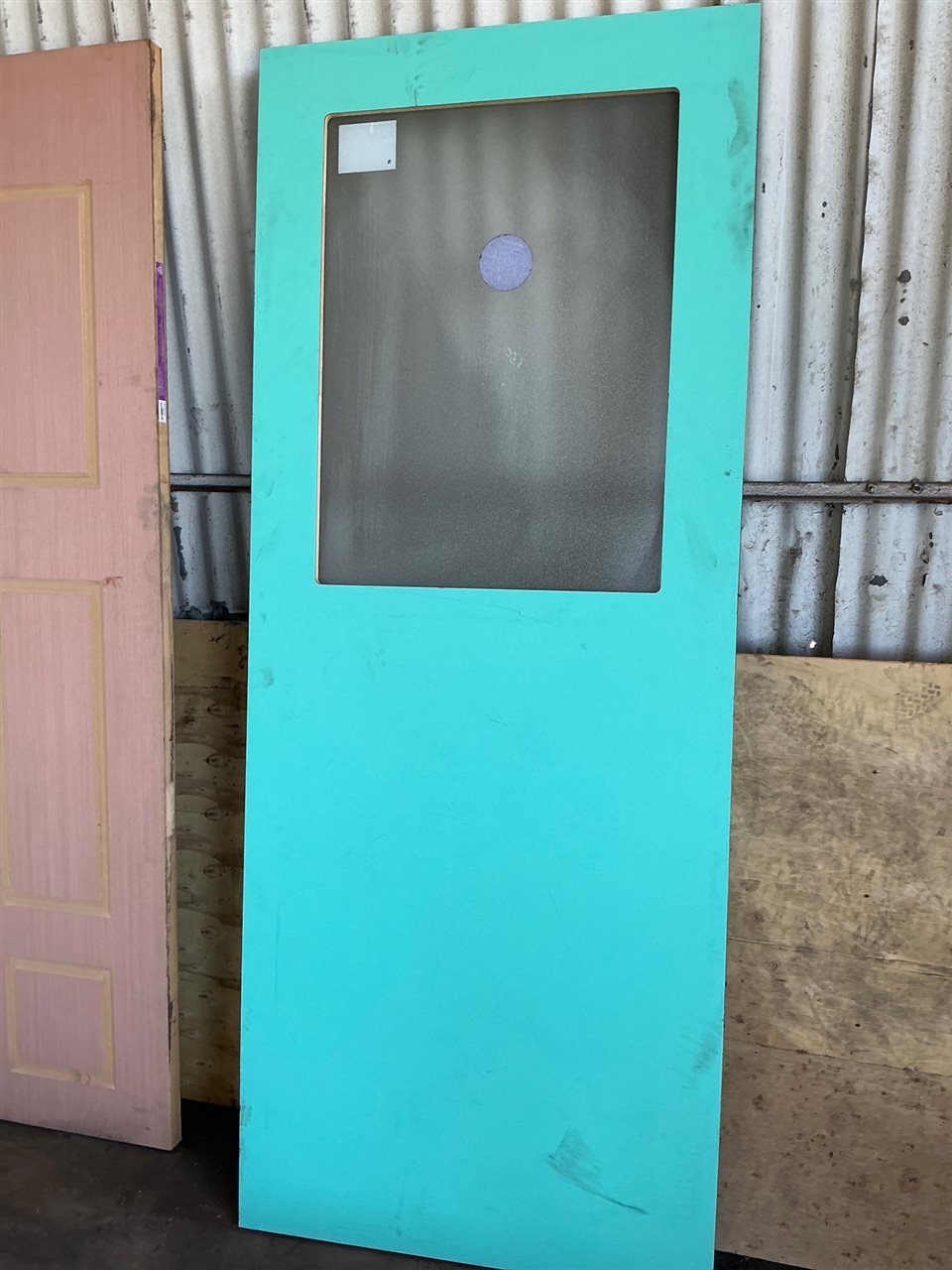 Toughened  Glazed  Door Damaged - See Photo - Shop Soiled - 2040  x820 mm