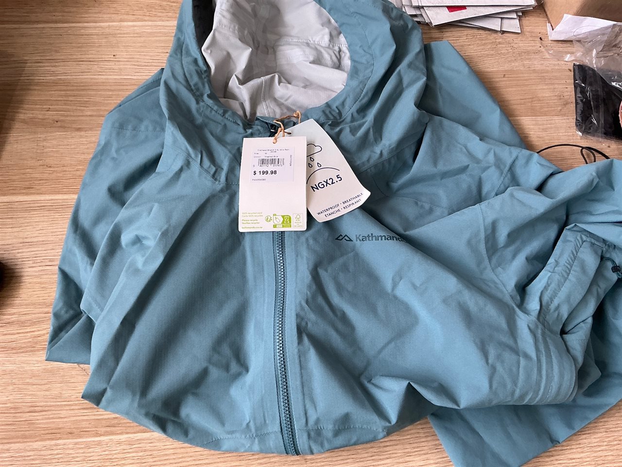 Kathmandu Rain Jacket- Trailhead Stretch- Size M - Washed Blue