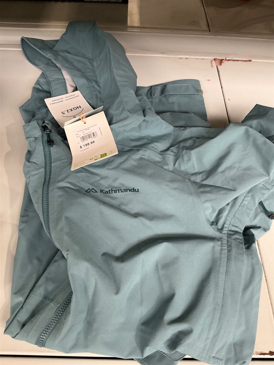 Kathmandu Rain Jacket- Size XS - Washed Blue