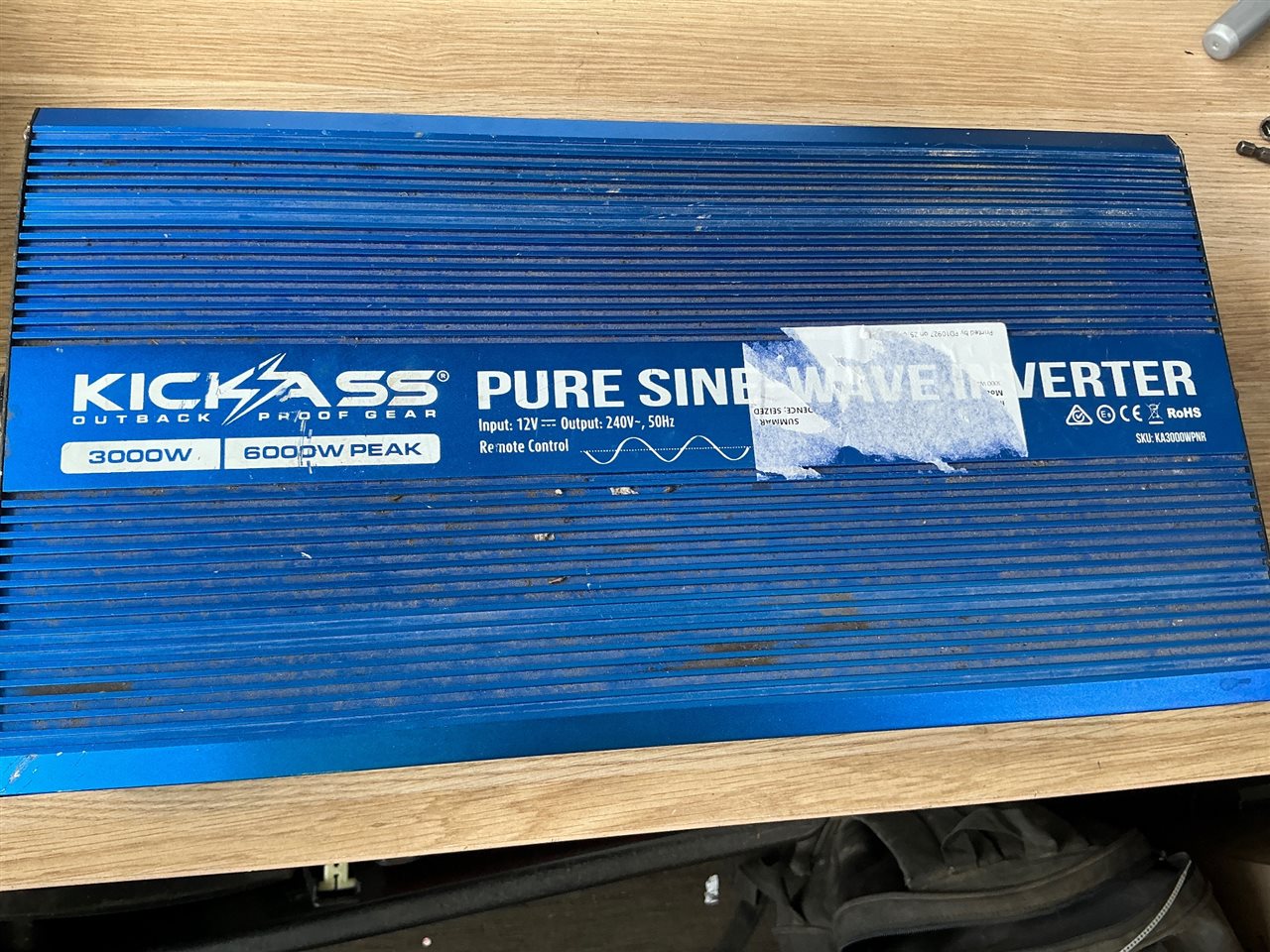 Kickass Pure Sine Wave Inverter - Input 12 V / Output 240 v3000 W -6000 W Peak -