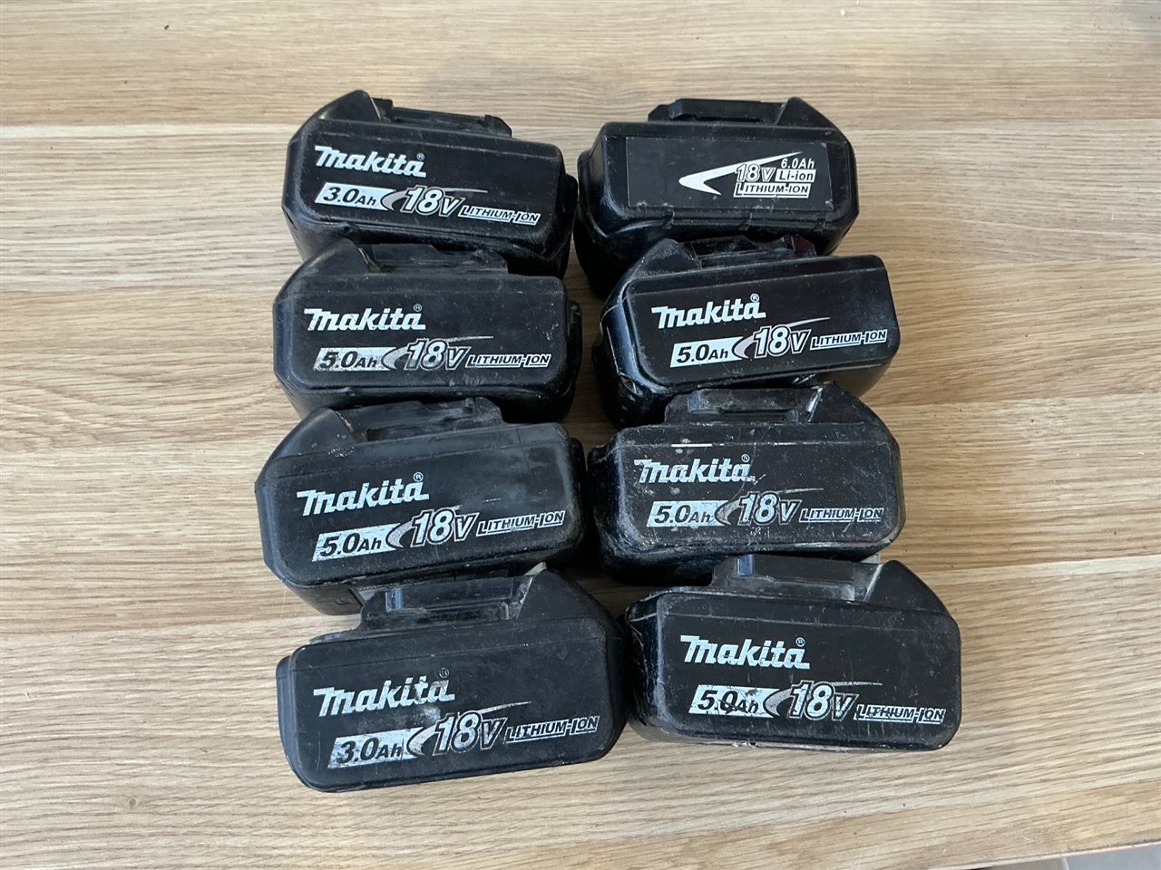 Makita 18V Batteries - Quantity 7 and 1 Unknown Brand ( Some Flat - Condition Unknown