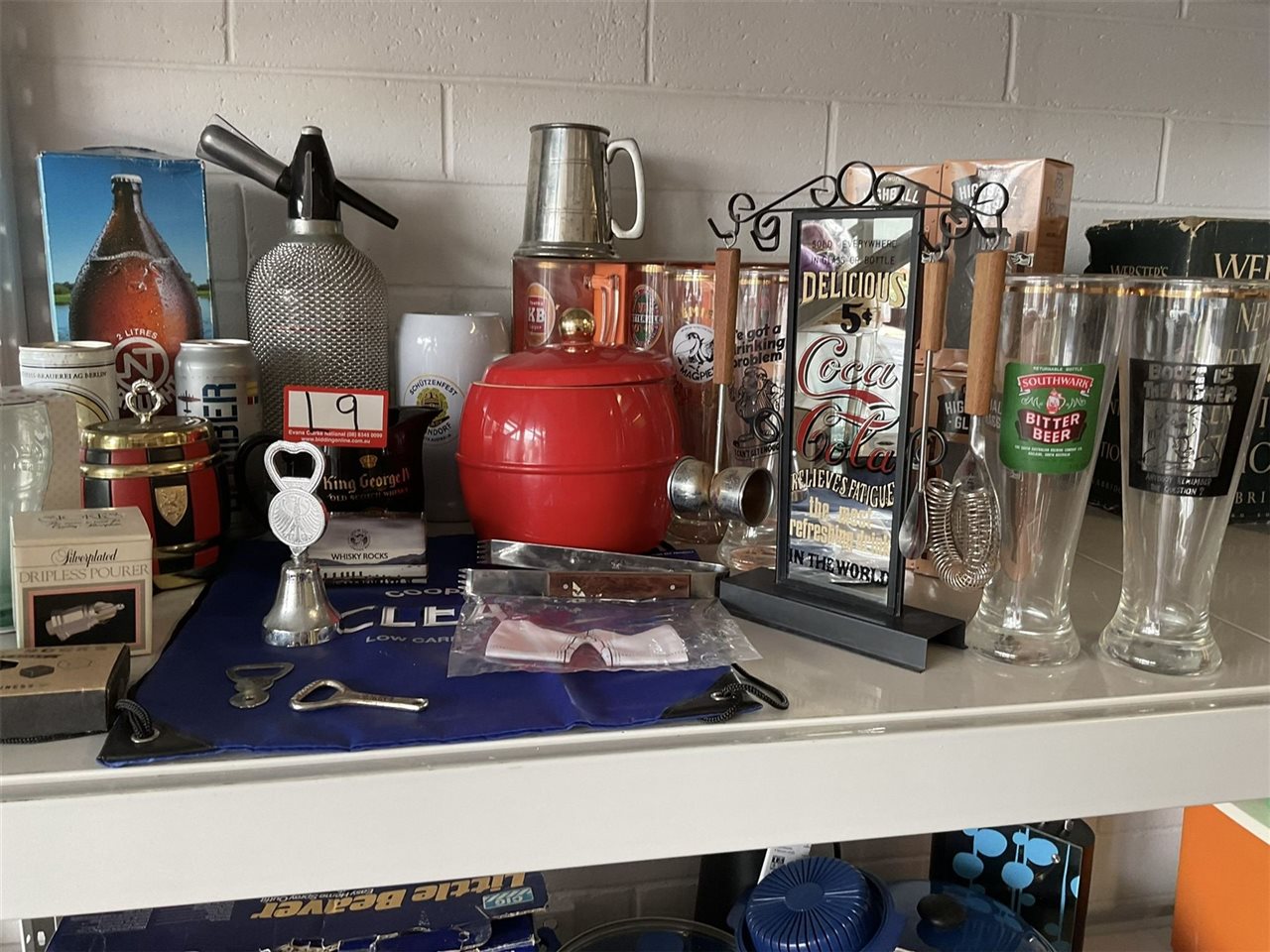 Bar Ware, Soda Syphon, Darwin Stubbie, Bar Tools, Stein, Ice Bucket Etc