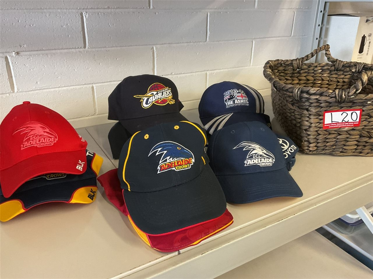 Crows Caps And The Ashes 2013-2014, 9 In Total Plus Basket