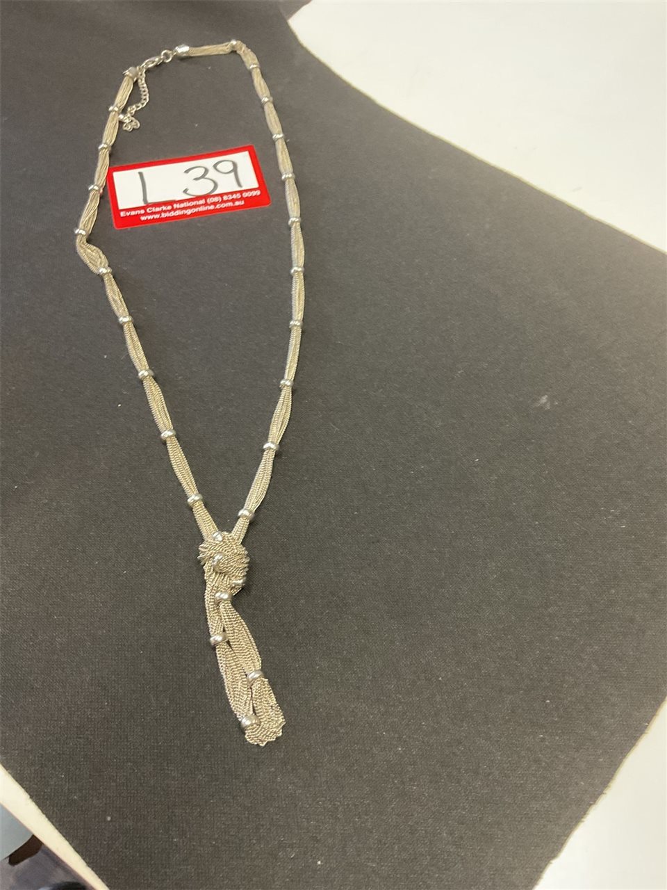 Silver Tone Y Profile Necklace, 80 Cm