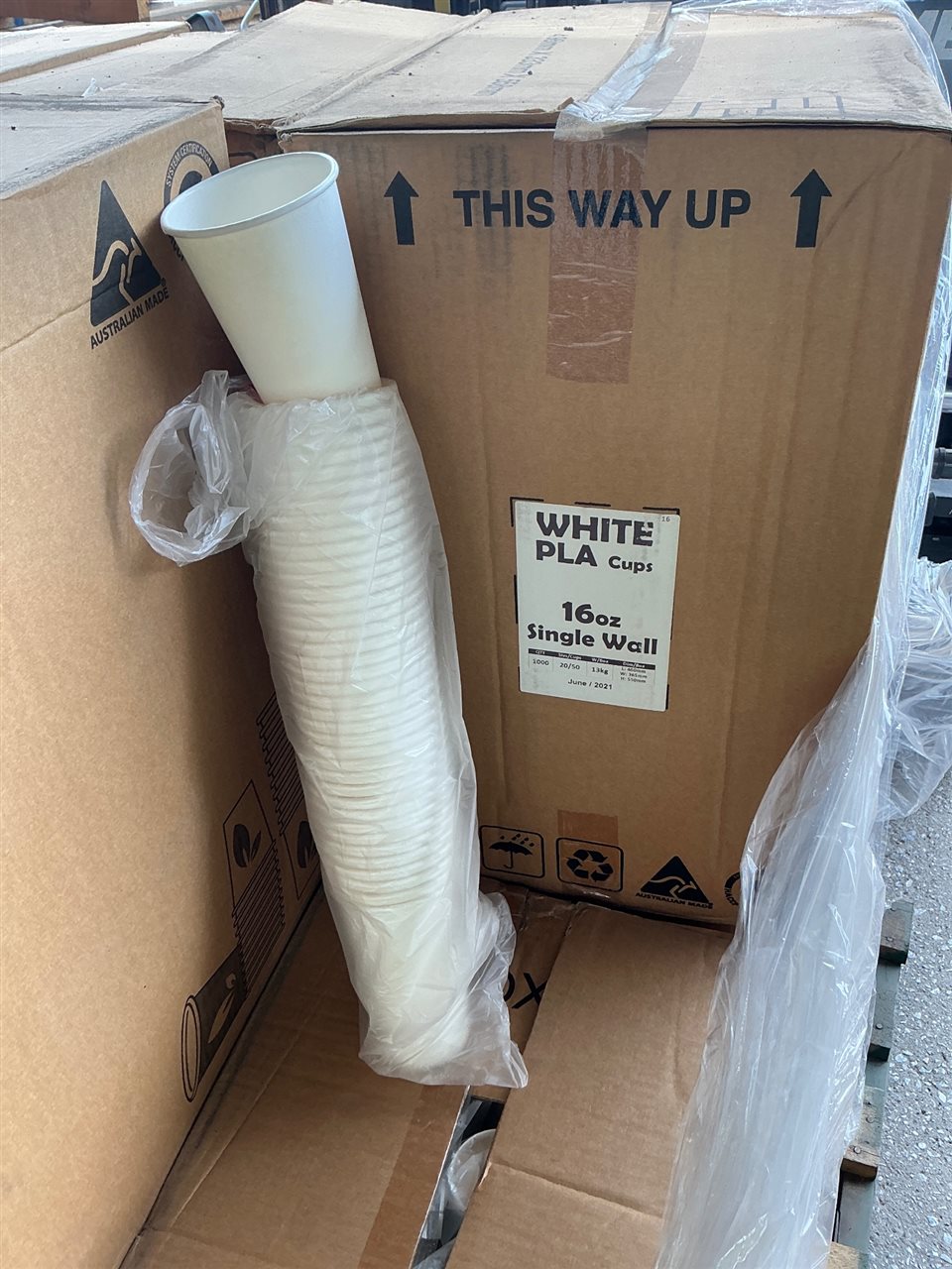 Coffee Cups - 16 Oz. PLA-Single Wall -  Carton of 1000/ No Lids Sold Per Carton
