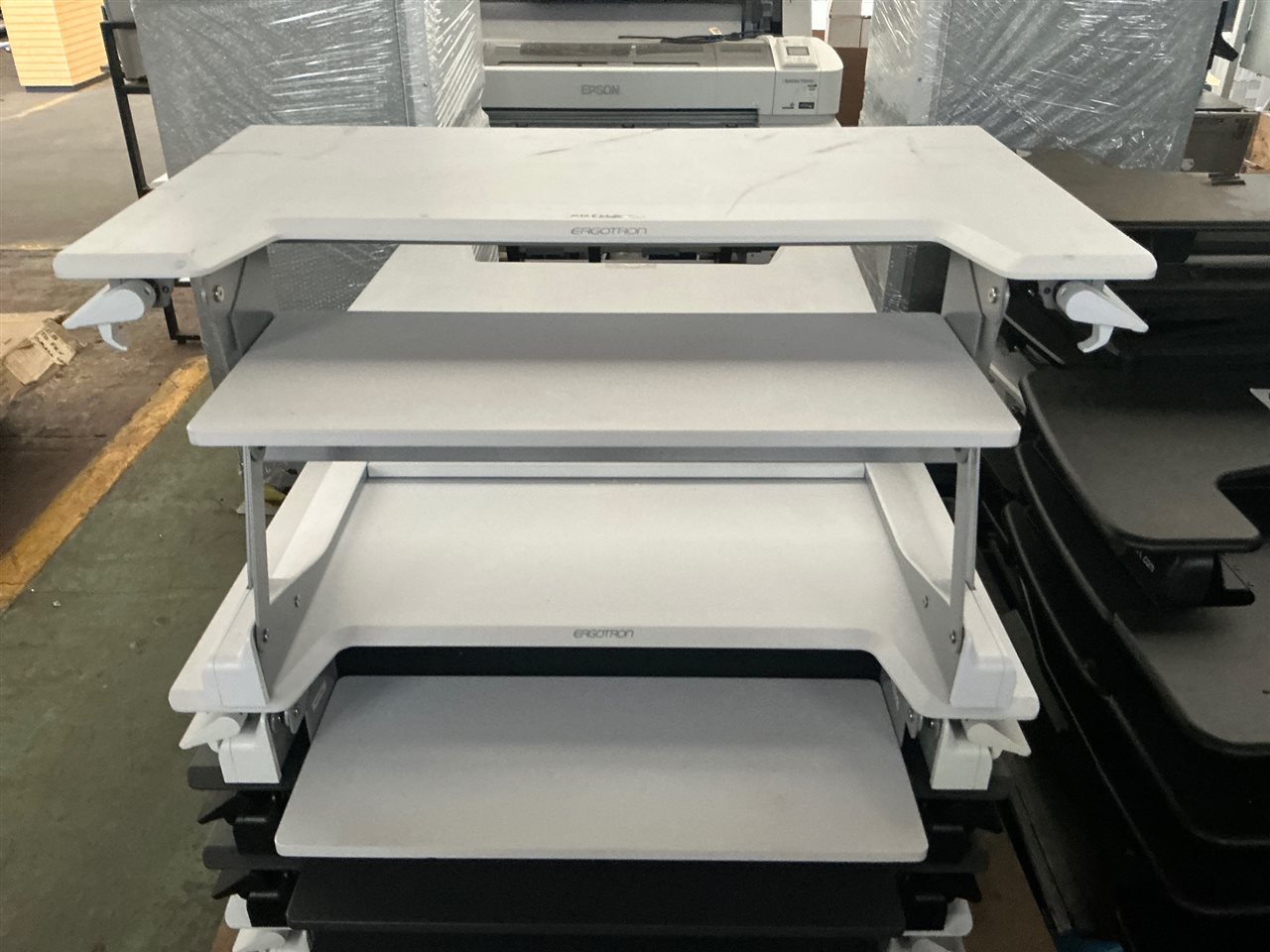 Ergotron Deskalator Sit Stand Desk White, 950 x 700 x 500 Raised Height, Sold Per Each