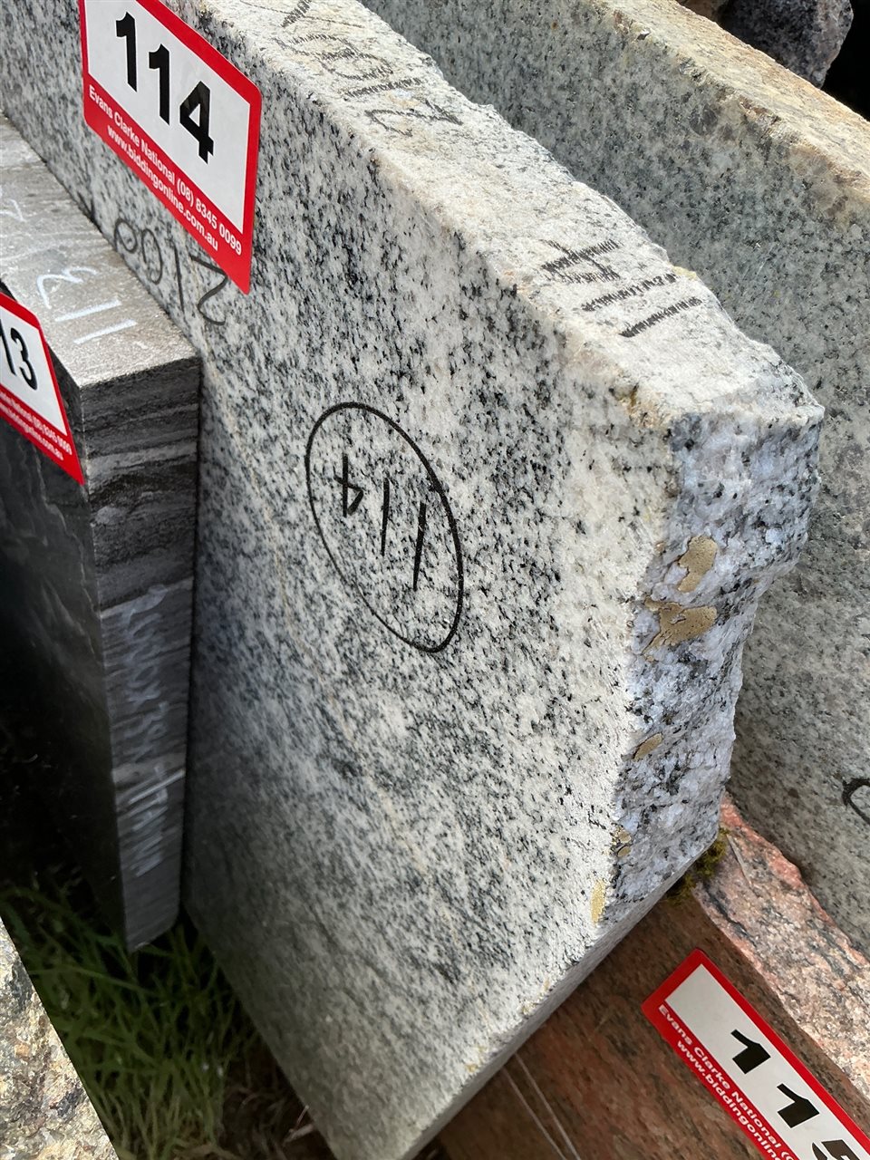 Granite Slab, White/Black, 2100 x 450 x 30mm approx.
