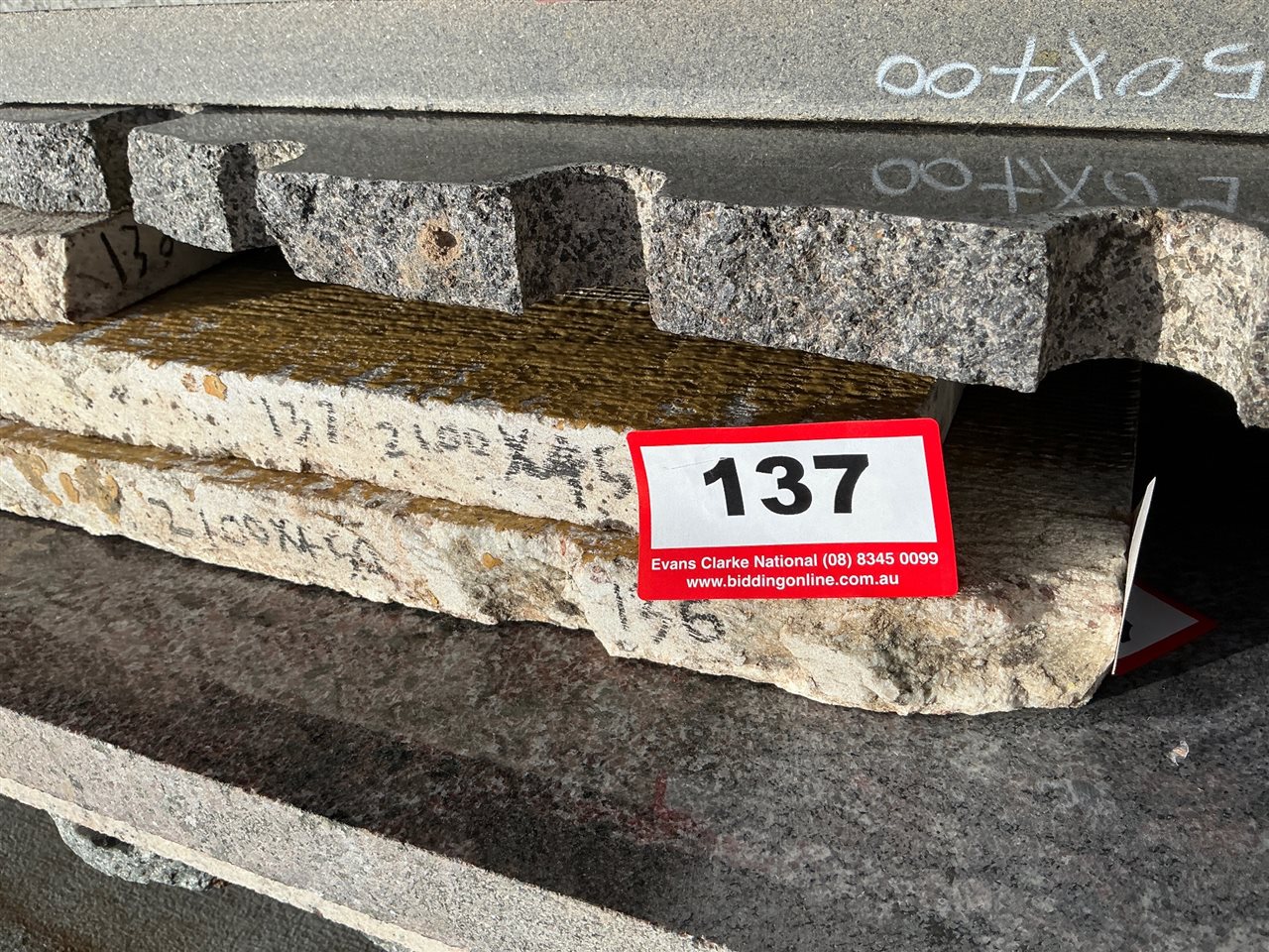 Granite Slab, Cream, 2100 x 450 x 30mm approx.
