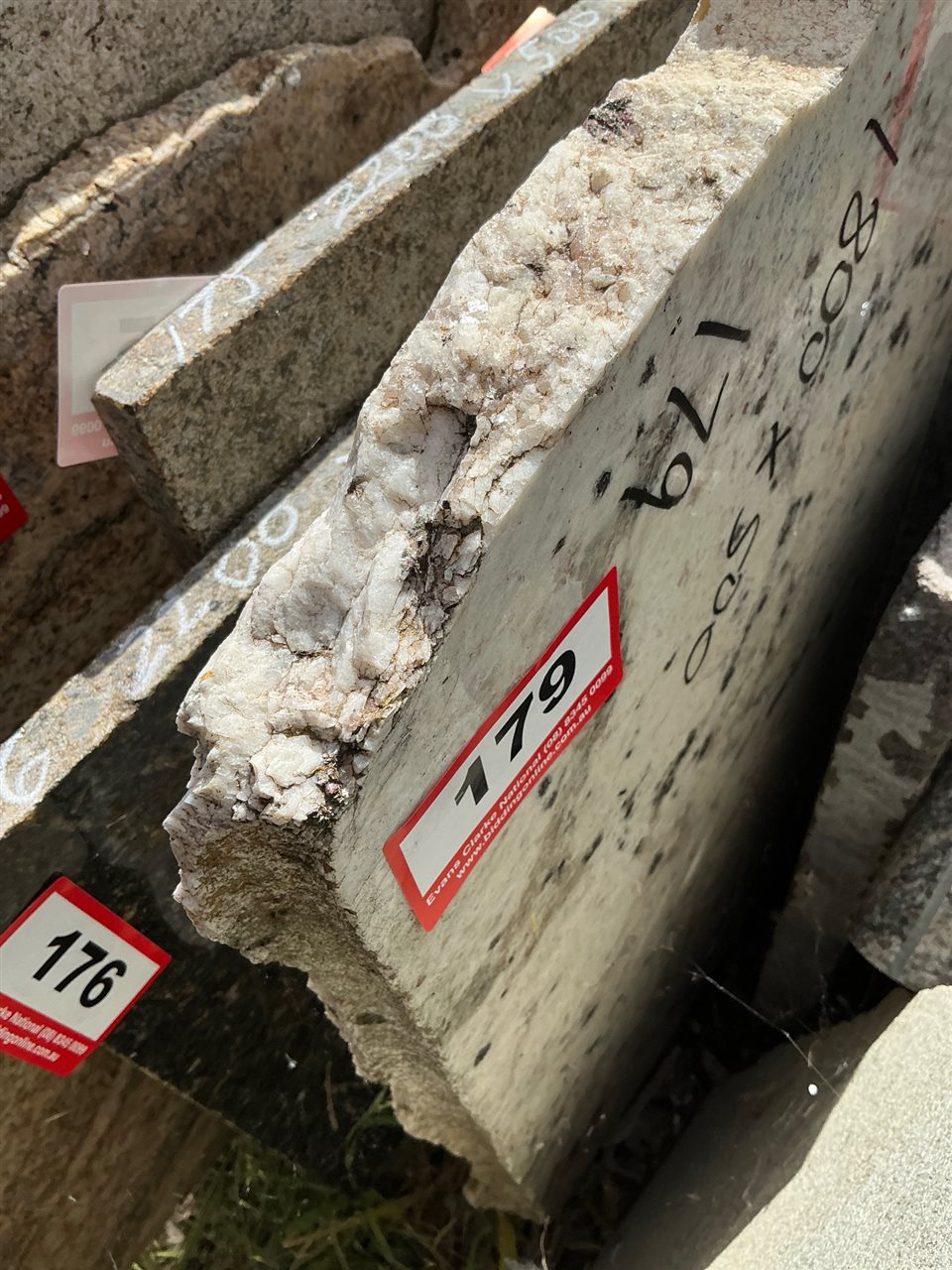 Granite Slab, White, 1800 x 500 x 30mm approx.