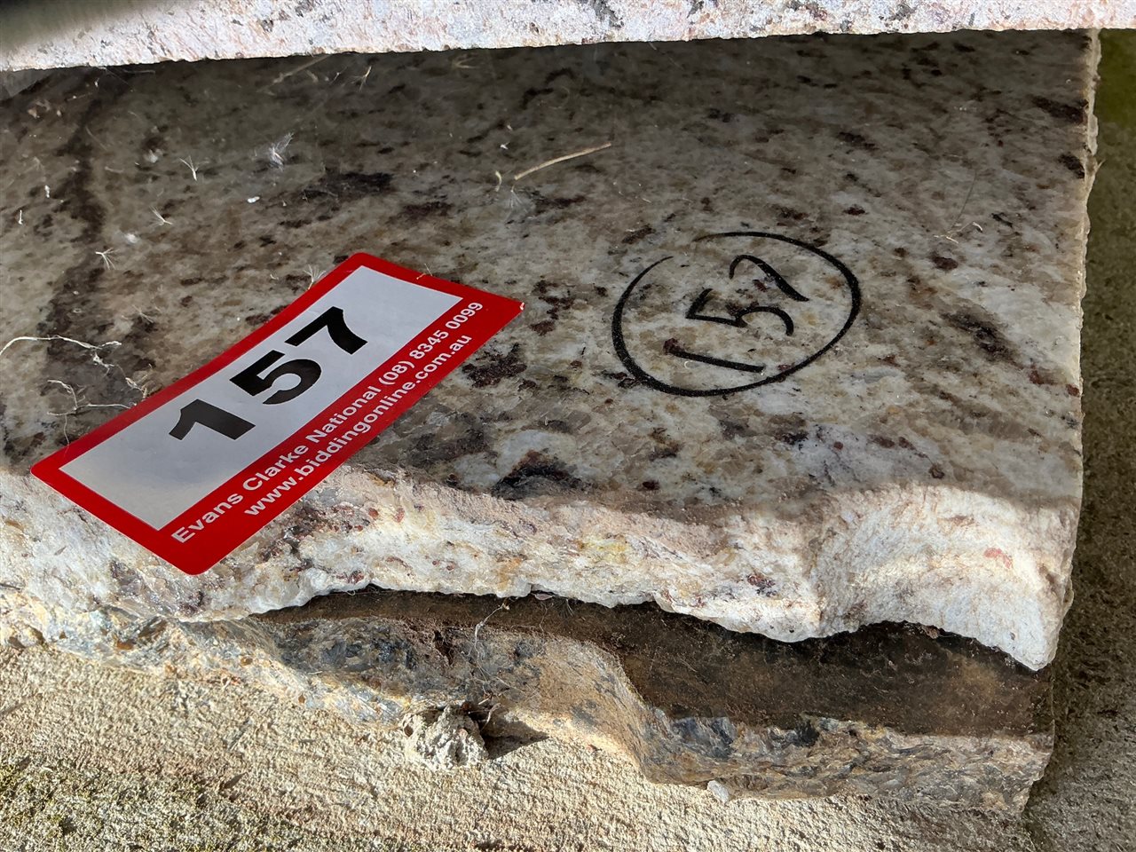 Granite Slab, Cream/Black, 1900 x 350 x 30mm approx.