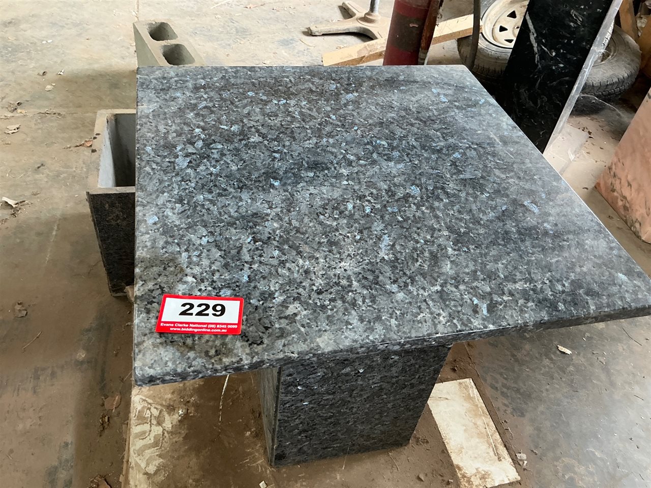 Marble Pedestal Lamp Table - 550 x 530 mm H