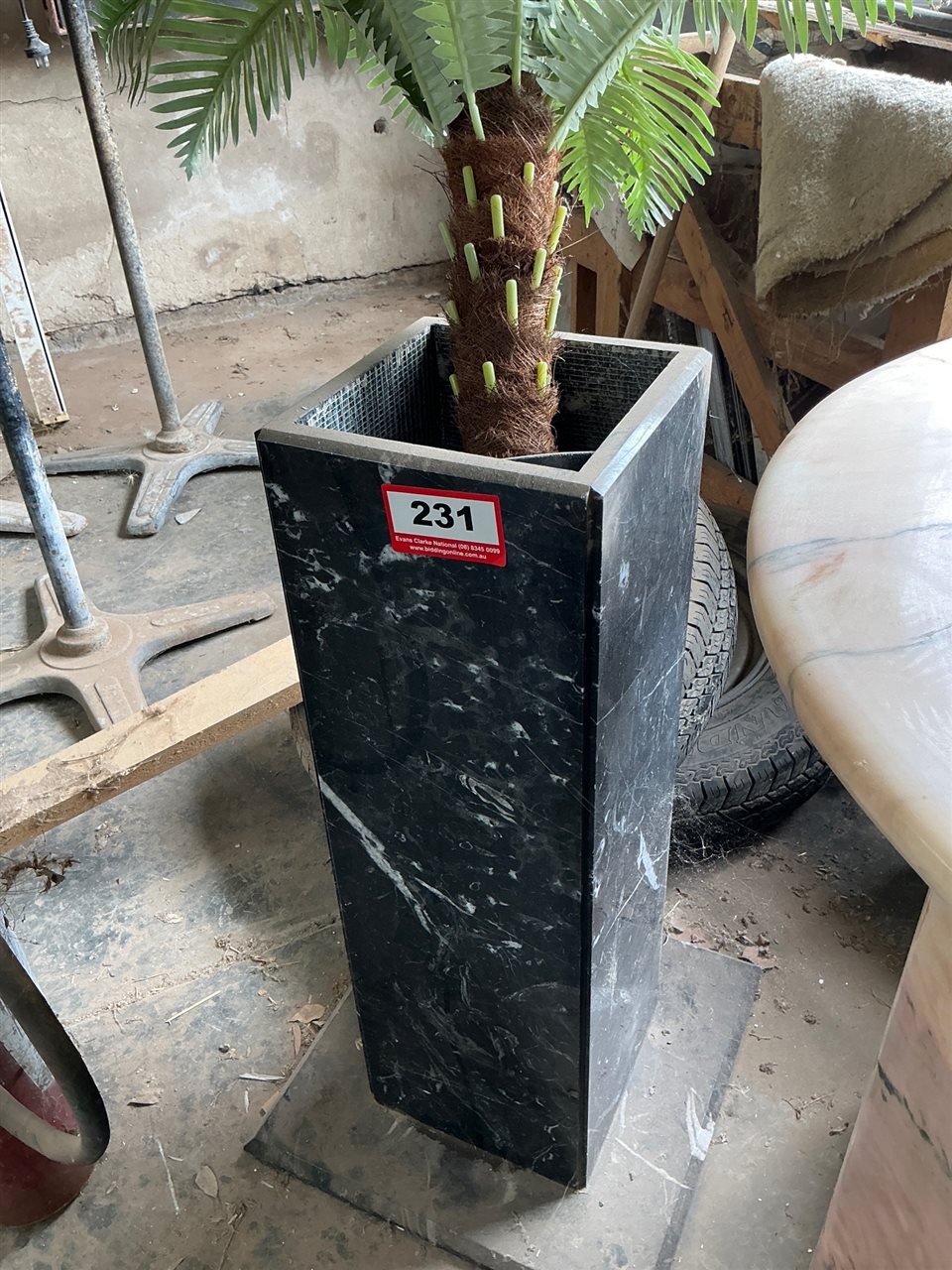 Marble Plant Stand - 700 mm H