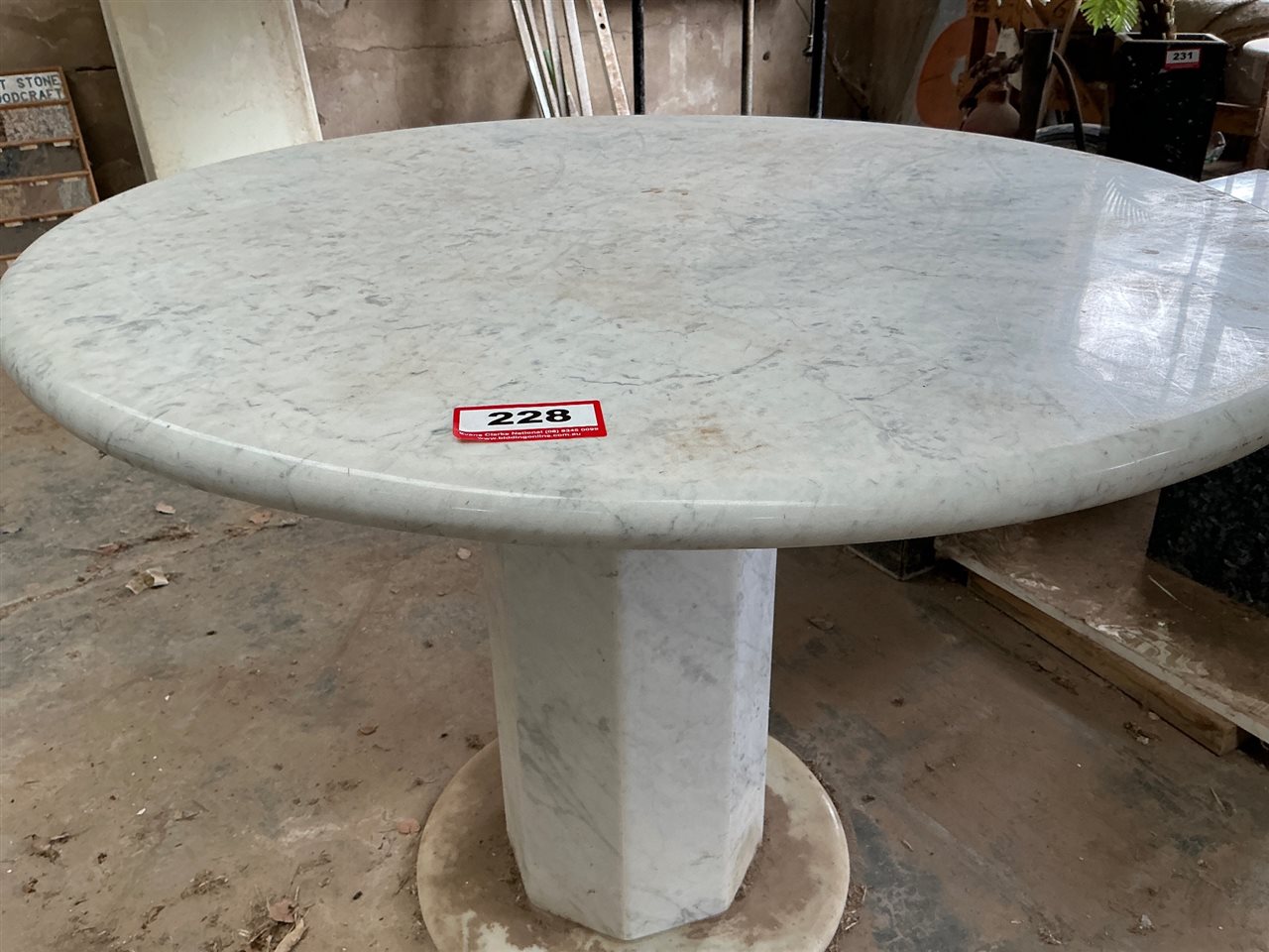 Marble Pedestal Table - 1050 x 760 mm