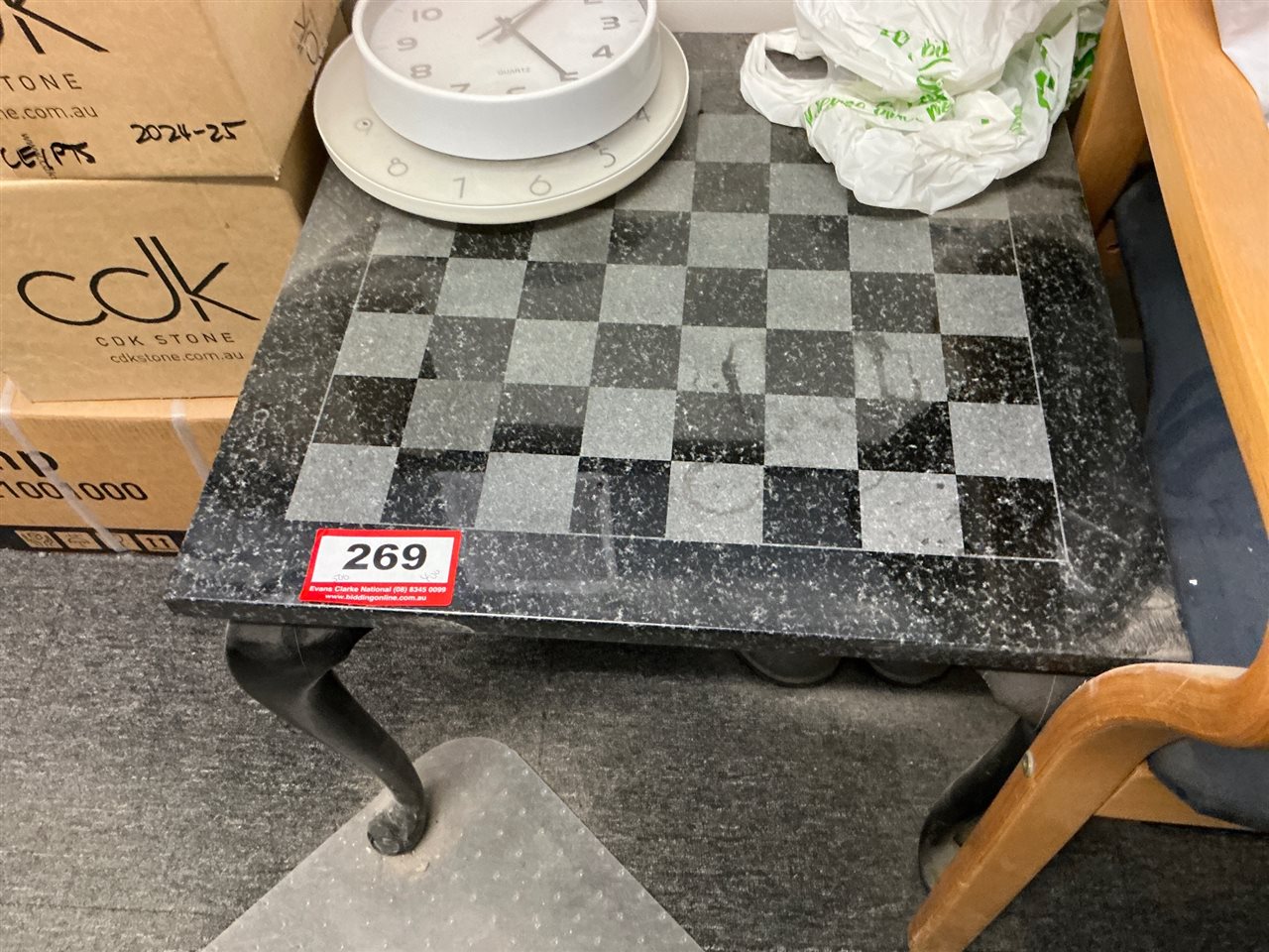 Marble Chess Table - 500 x 500 x 450 mm H