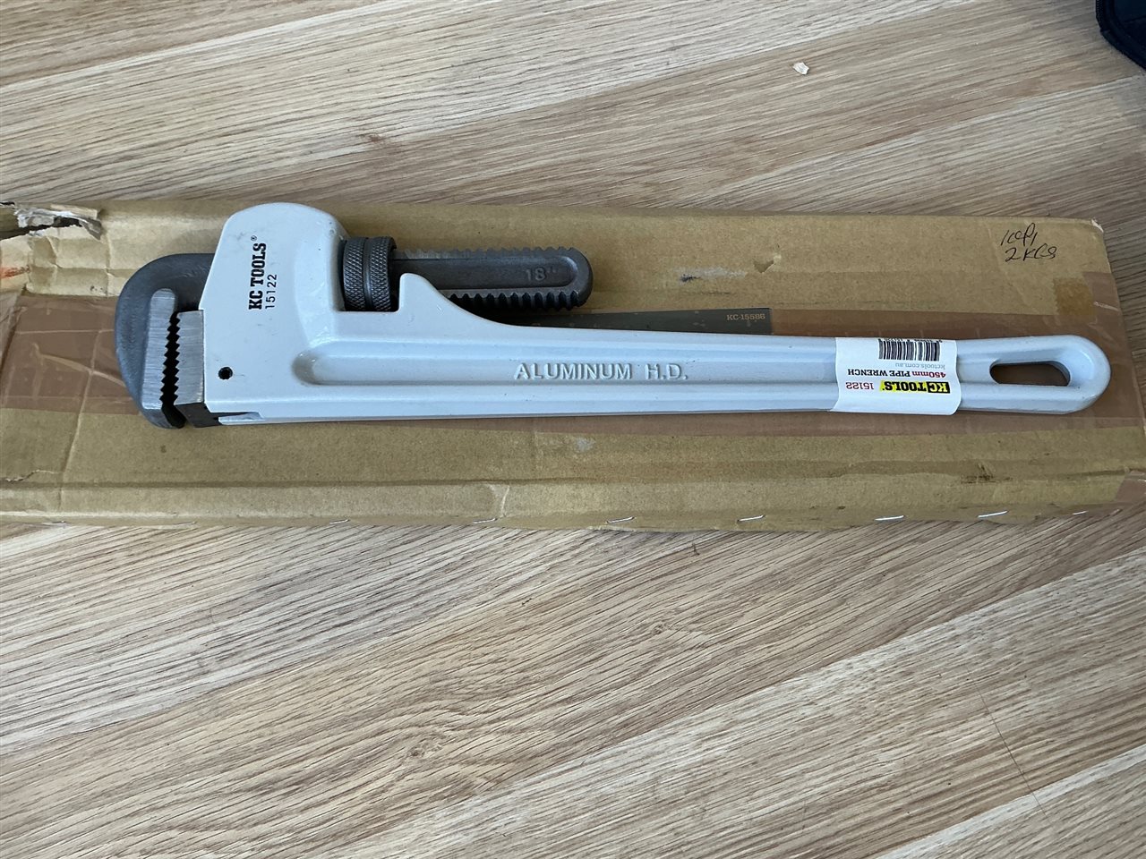 Pipe Wrench KC Tools Aluminium 450mm - New
