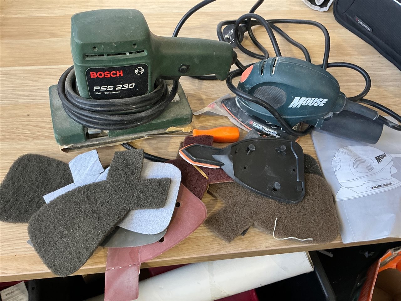 Bosch Electric Sander and B& D Mouse Sander