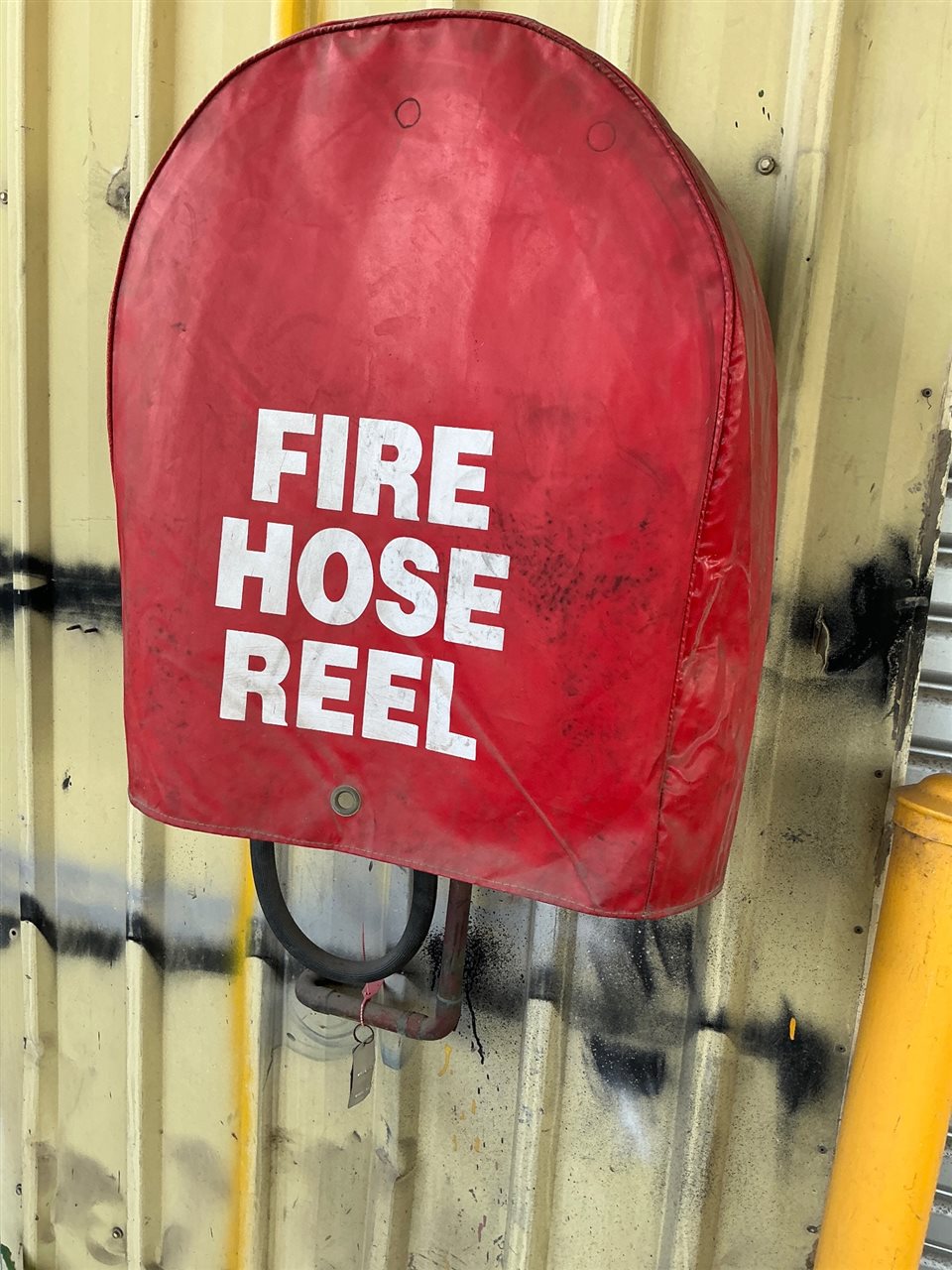 Fire Hose Reel and 3 Fire Extinguishers
