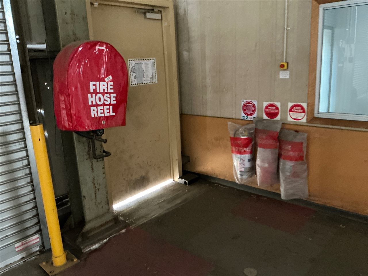 Fire Hose Reel and 4 Fire  Extinguishers
