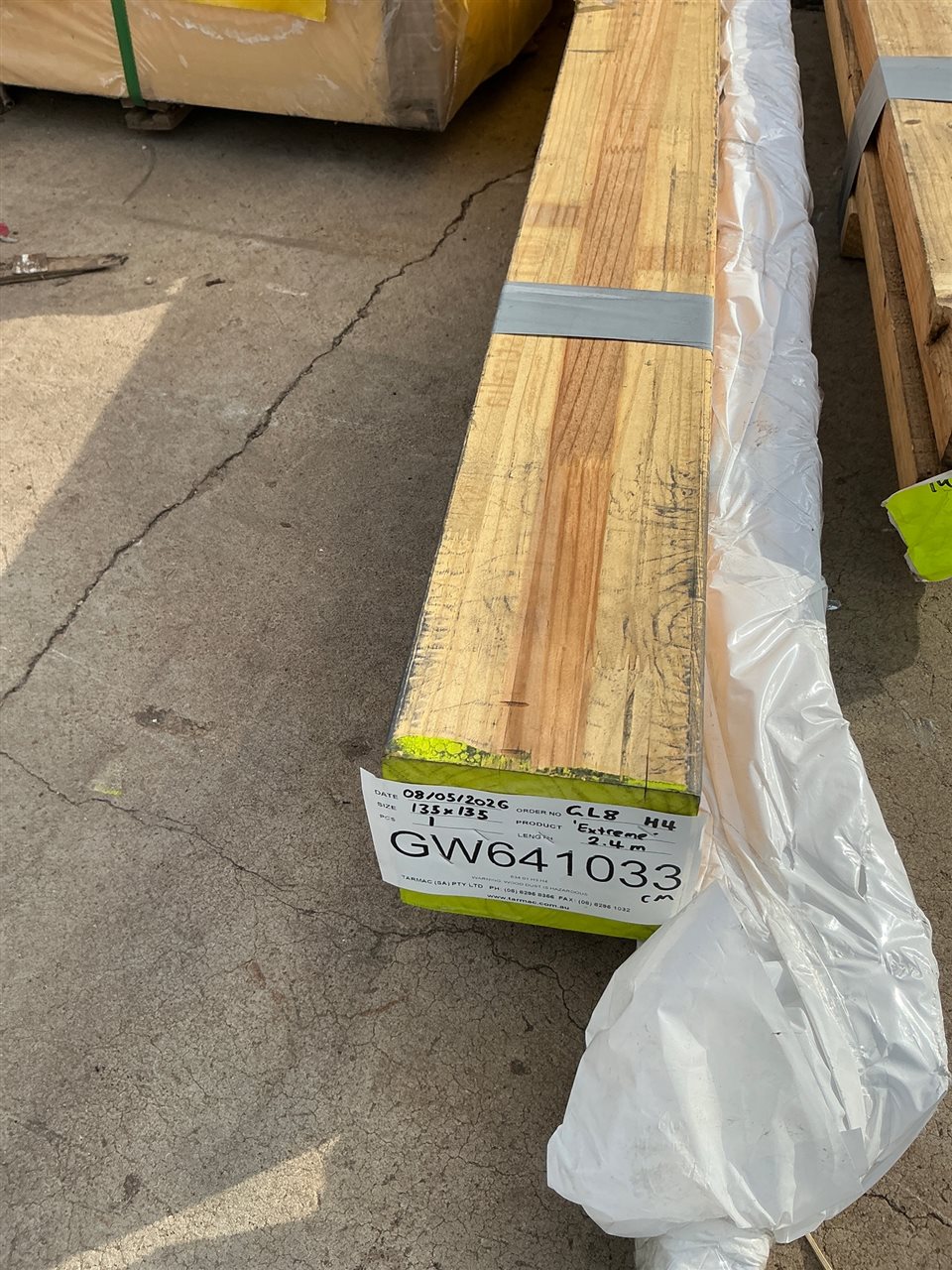 135 x 135, H4 Treated Pine, GL8 Extreme Post, 1 Pcs @ 2.4 M, 2.4 Lin Metres Total PK# GW641033