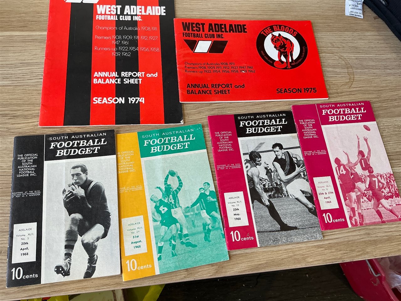 South Australian Football Budgets -1968:and West Adelaide 74/75 Reports