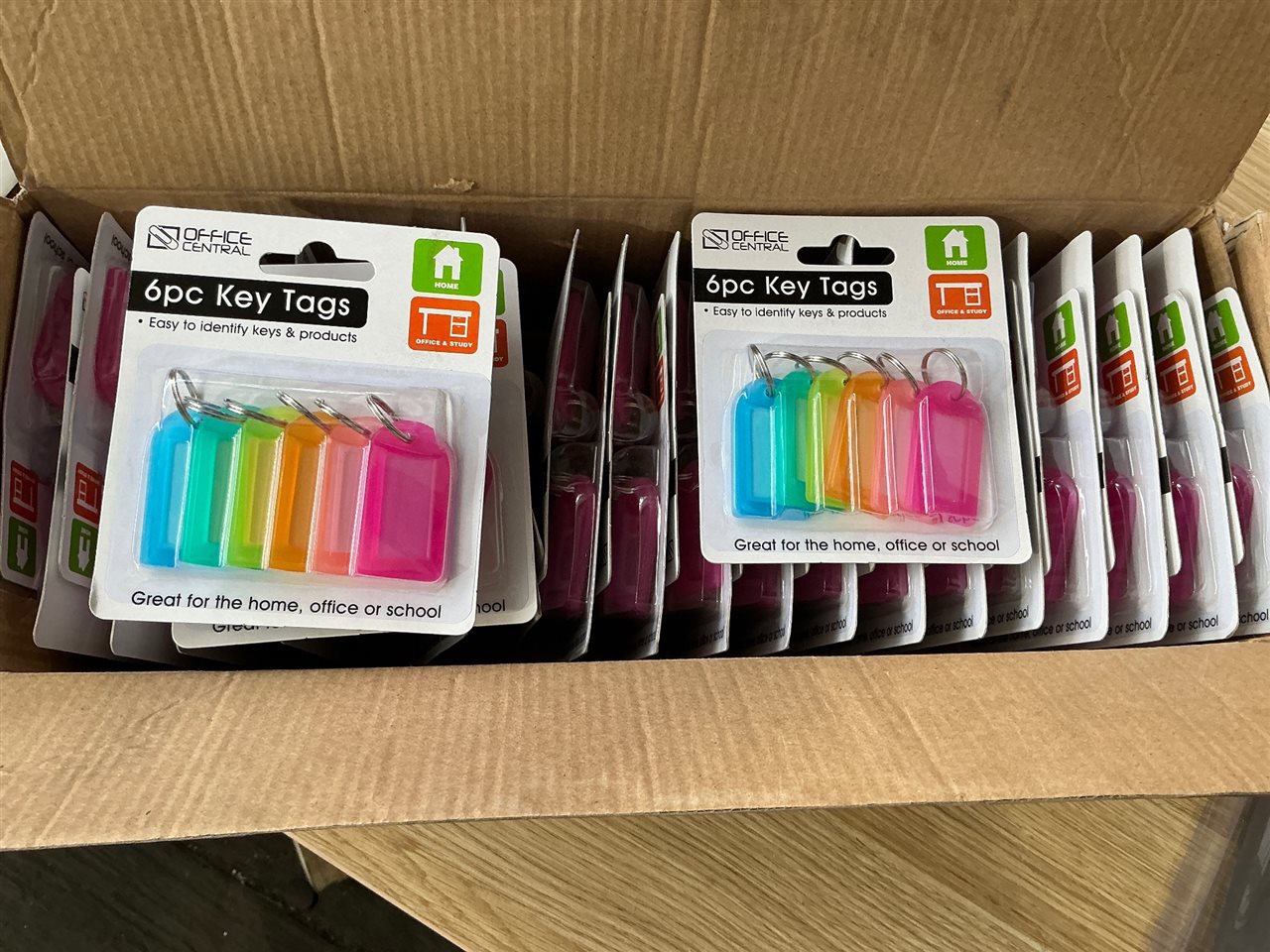 Colour Key Rings - 36 Sets of 6