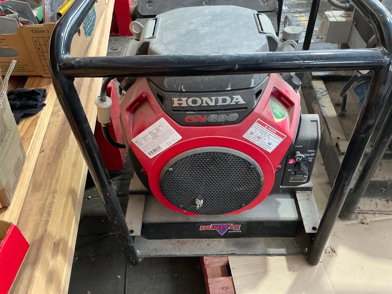 Dunlite Generator - 16 K V A Power Rating - Honda GX 690 Motor - Model Number D G U H 16E-3S-2 (-2 x 240 Volt Outlets & 1 x 3 Phase Outlet -) -0.1 Hour Showing - Year Built 26/06/2019 - with 1 Key