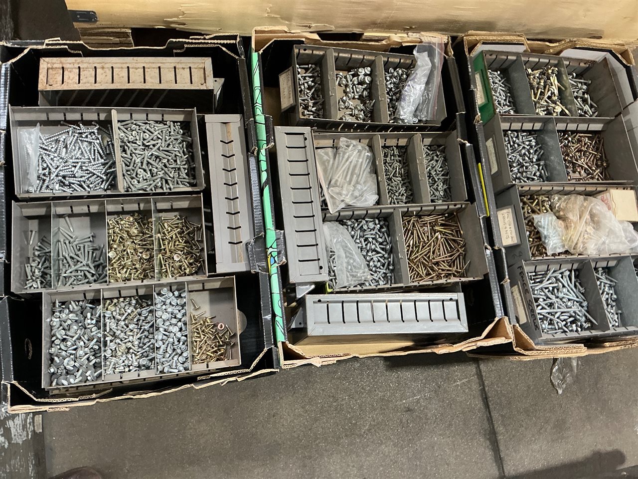 3 Boxes of Fasteners, Screws