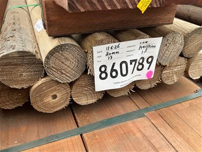 80 dia x 1.8 M, CCA Treated Pine, Precision Post, 13 pcs Total Pk 860789 Thumbnail