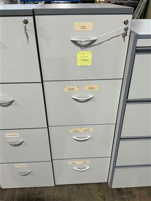 Filing Cabinet - 4 Drawer -Grey Melamine-460 x 560 x 1400 mm H Thumbnail