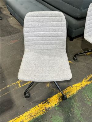 Swivel Office Chair On Four Wheels, Non Adjustable, Swivel, Grey Fabric, Sold Per Each Thumbnail