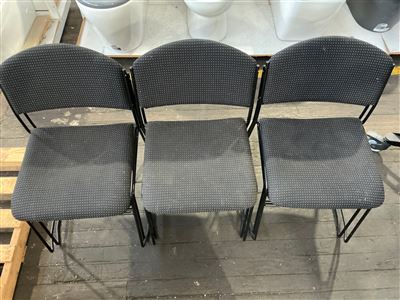 Skid Base Chairs, Black Fabric with Grey Dot, Comseat Aust. Quantity of 6 Thumbnail