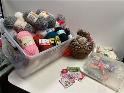 Wool Wool And More Wool, Mod Jazz 100% Polyester And Flurry, 11 Balls Cotton Mix, And A Tub Of Acrylic And Mohair Tub Not Included Thumbnail