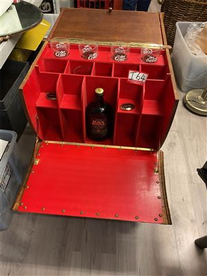 Barrel Bar On Wheel, Space For Bottles Glasses Etc Brandy Not Included Thumbnail
