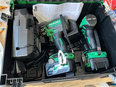 Hikoki Cordless Drill & Tek Gun -18v / 36 V - with Charger & 2 Batteries Thumbnail