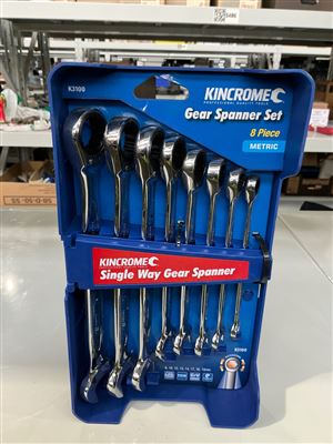 Kincrome 8  PCE. Single Way Gear Spanner Set-  Metric Thumbnail
