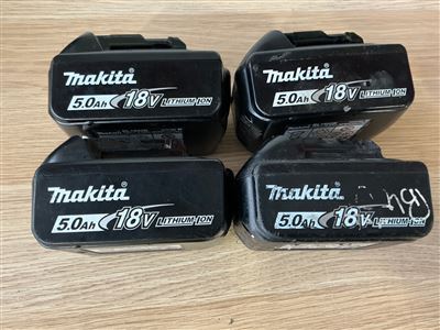 Makita 18 V 5.0 Ah Batteries - Quantity of 4 - BL1850B Thumbnail