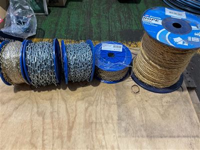 Quantity of 4 Rolls of Chain and Roll of Sisal Rope Thumbnail