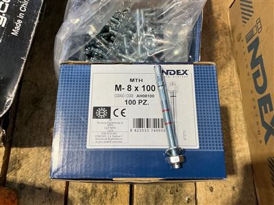 Heavy Duty Anchor Lock Bolts-  Carton of 100 Bolts -M-8 x 100 mm - sold per Box Thumbnail