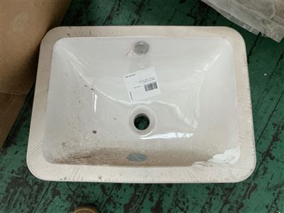Seima LIMNI 430 Basin Undermount, Rect, 0T of, White Gloss, CHECK, RRP $325 Thumbnail