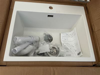 Seima OROS 620 Sink 1B 1T INT. OF Arqstone White, RRP $1,045 Thumbnail
