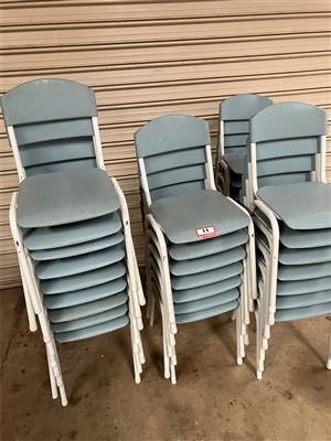 29 x Blue Steel & Plastic Student Chairs - Collection From Kadina Thumbnail