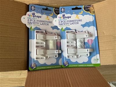 Baby Safety  Furniture Latches -  Cabinet & Drawers - Packet of 12  x 2 PCE. Thumbnail