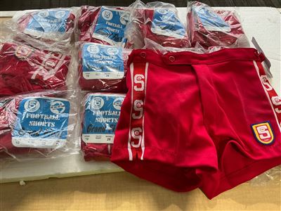 Football Shorts - Grand Final - Child’S Size 28 “ Red / Shite  Quantity of 13 Thumbnail