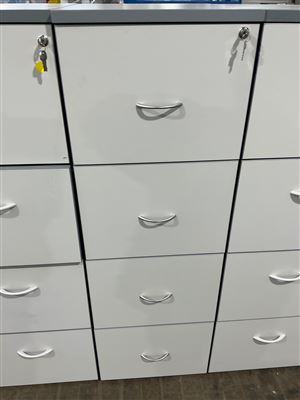 Filing Cabinet - 4 Drawer -Grey Melamine-460 x 560 x 1400 mm H Thumbnail