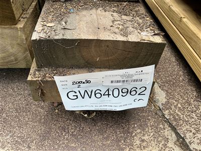 200 x 50, H4 CCA Treated Pine, Sleeper, 2 Pcs @ 3.0 M, 2 Pcs Total PK# GW640962 Thumbnail