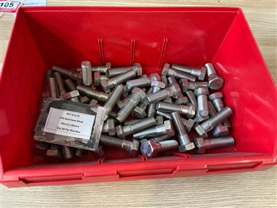 Stainless Steel Bolts- -316 Grade - Set Bolts - 20 x 60 mm - Quantity of 50 - Sold Per Tray  of 50 Thumbnail