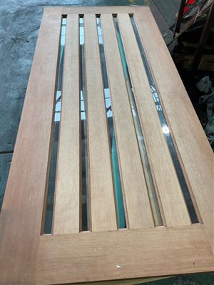 Solid Timber Entrance  Door-  with Glazed Vertical Strips - 2340 x 1120 x 40 mm Thumbnail