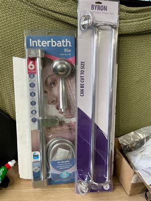 Hand Wall Bar Shower Kit  and 750 mm Double Towel Rail Thumbnail