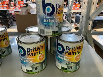 British Paints - 4 Seasons Exterior -Gloss White -Quantity of  5 x 1 Litre Tins Thumbnail