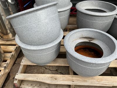 Pot Planters - Quantity of 3 - Grey Plastic -  -500  mm Dia x 350  mm H Thumbnail